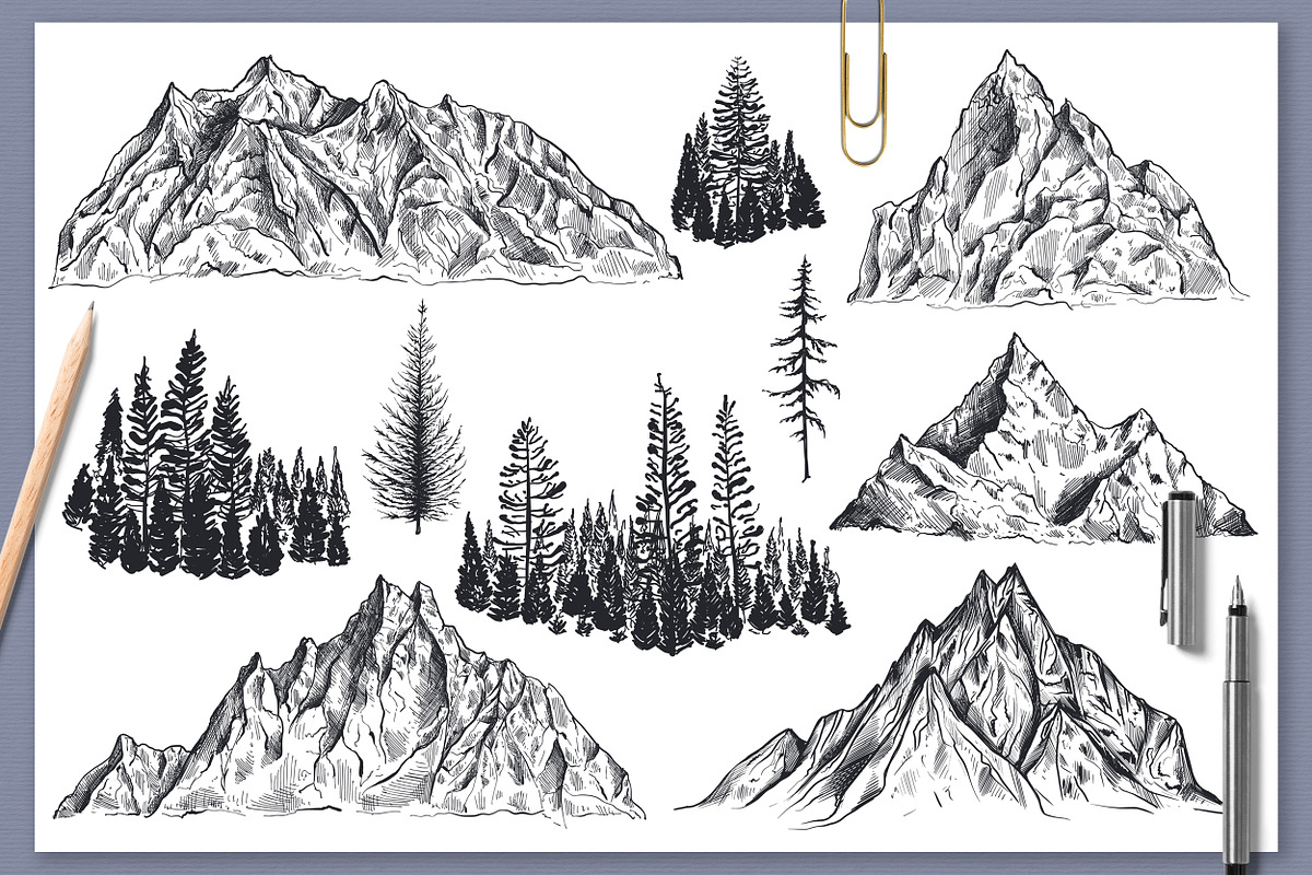 Mountains Vector Set, an Illustration by Molly art (Photo 2 of 13)