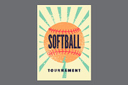 Softball vector poster set., a Sport Illustration by PoPaShop (Thumbnail 4 of 8)