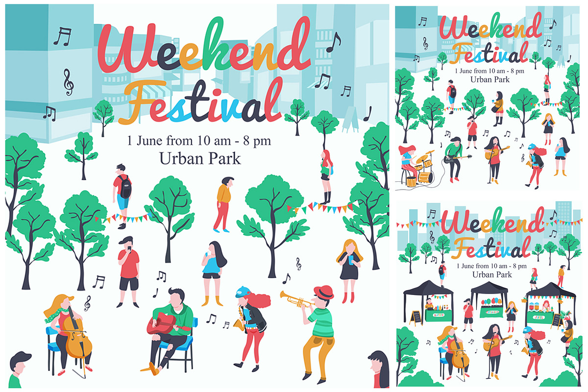 Music band at festival set, a Person Illustration by Wanwiss (Photo 1 of 6)