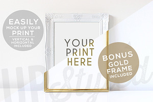 White And Gold Photo Frame F176