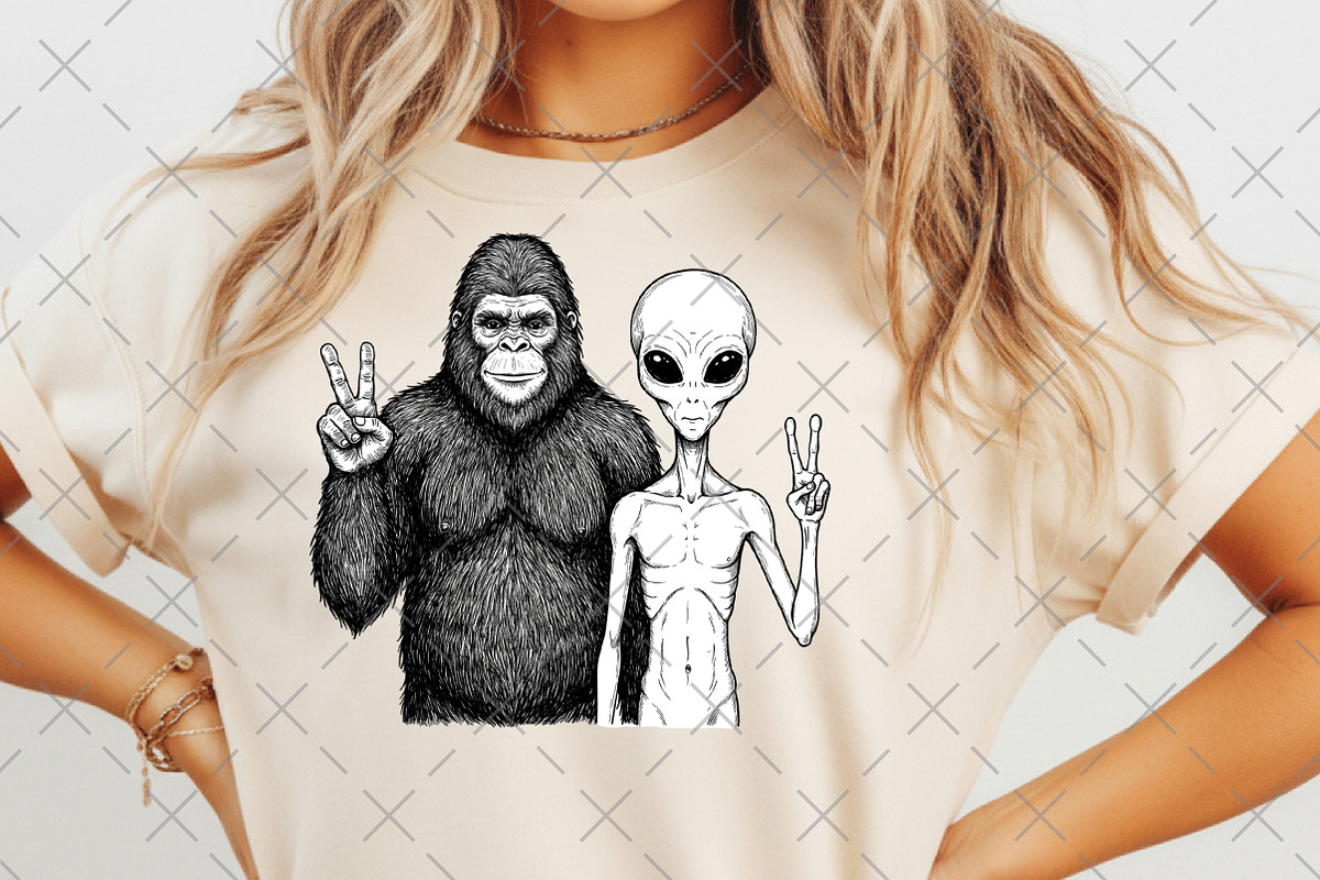 Bigfoot Alien Spaceship Digital Png, an Illustration by Craft Nest (Photo 4 of 6)