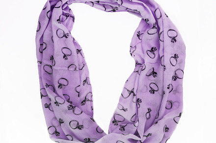 colored with trendy pattern ring scarf-snood, isolated on white, a Beauty & Fashion Photo by TanaCh