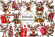 Christmas Reindeer Clipart, an Illustration by OK Design (Thumbnail 1 of 5)
