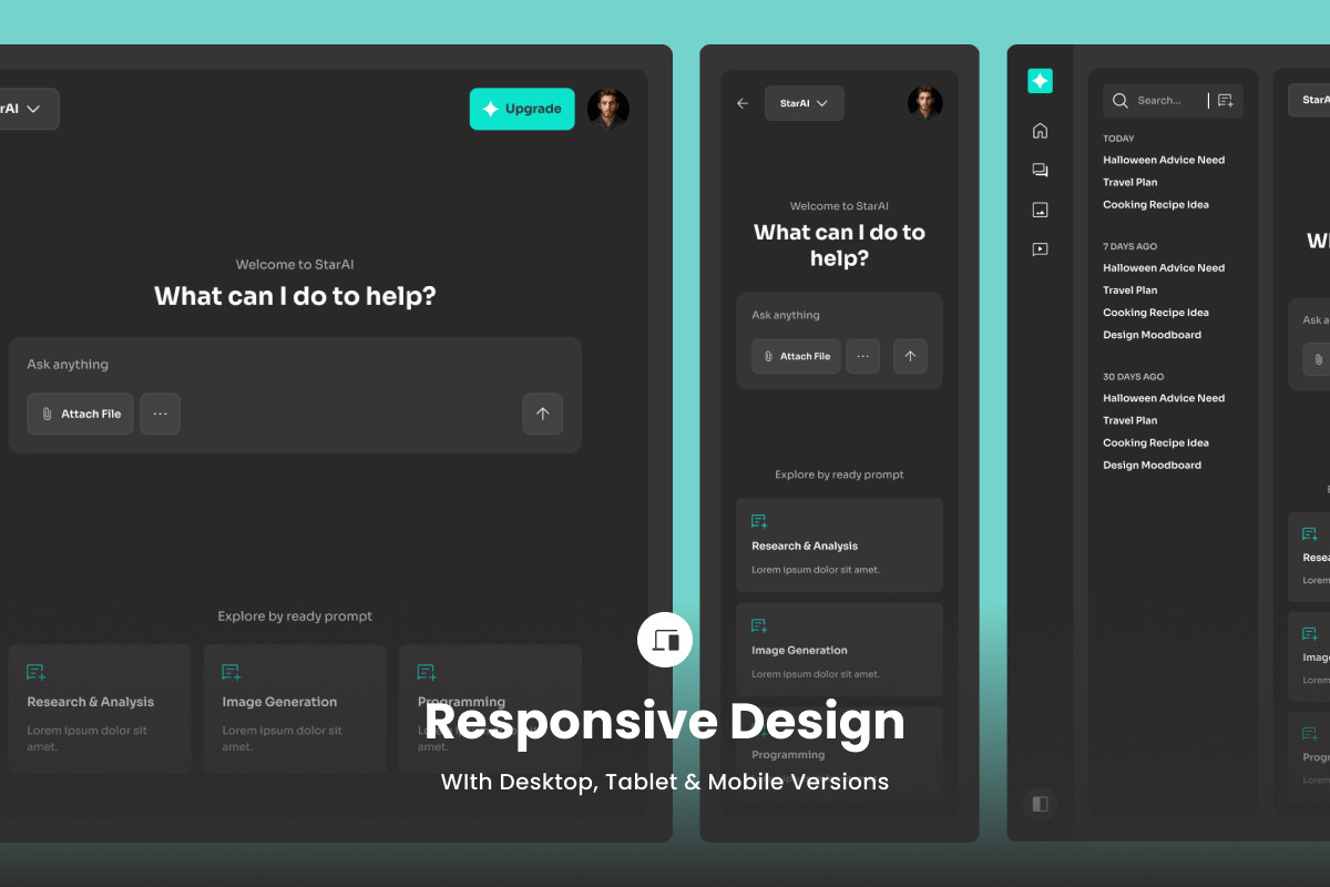 AI Chatbot Dashboard Design Template, an UI Kit Template by twinstd