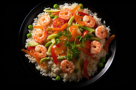 A wholesome dish consisting of rice, a Photo by Iftikhar Alam