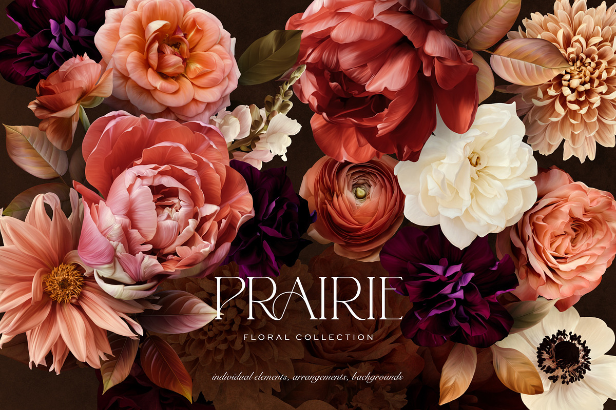 Warm Peachy Pink Floral Art Kit, a Decorative Illustration by Eclectic Anthology (Photo 7 of 12)