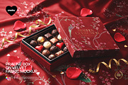 Praline Box on Velvet Fabric Mockup, a Packaging Mockup by creatsy5 (Thumbnail 1 of 5)