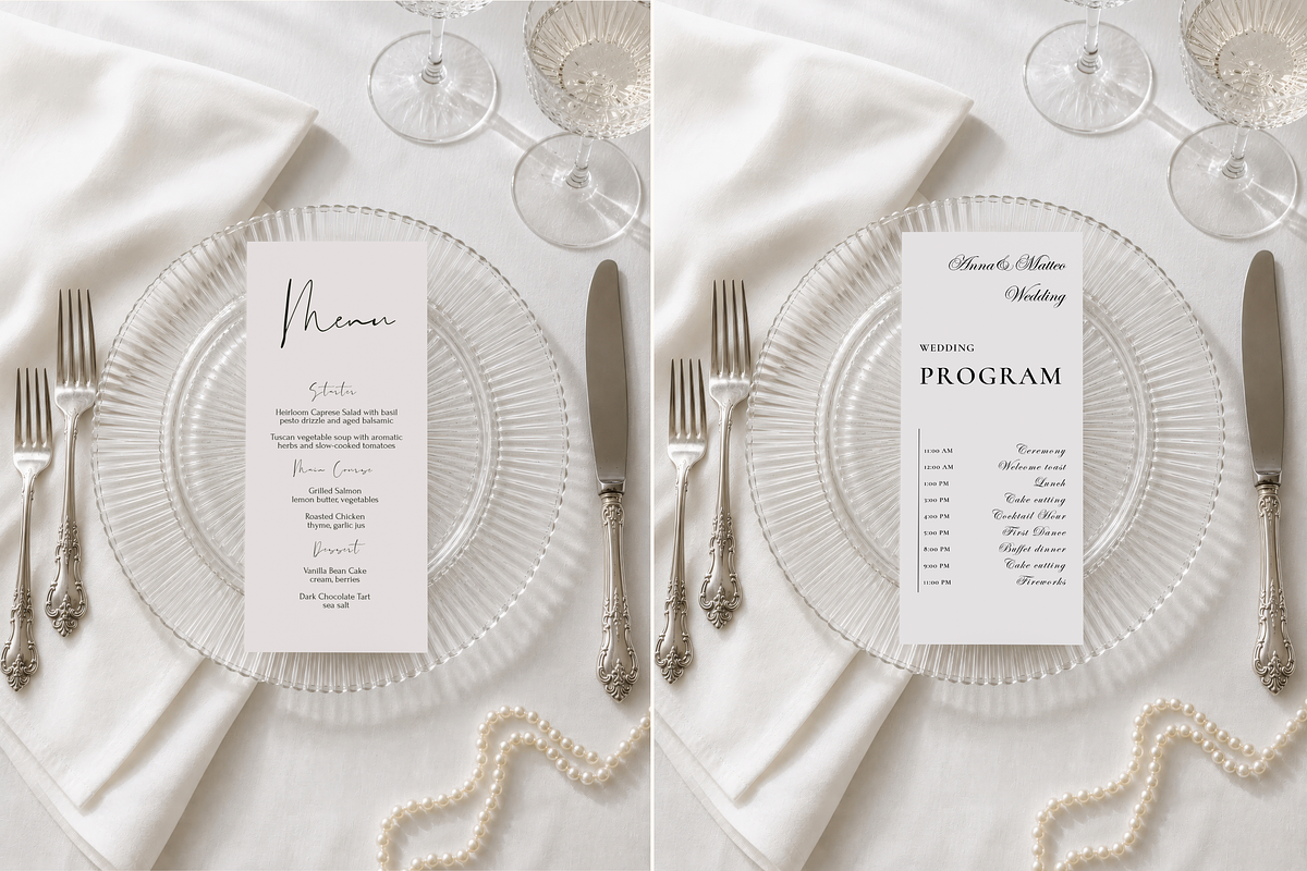 4x9.25 in Wedding Menu Mockup, an Advertising Mockup by Serenefeeling (Photo 2 of 7)