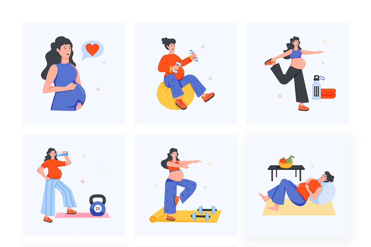 Pregnant Woman Icons, a Duotone Icon by Vectors Market (Photo 6 of 13)