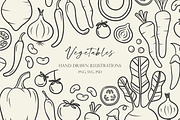 Hand Drawn Vegetable Illustrations, an Illustration by HonestiesPrintS (Thumbnail 1 of 4)