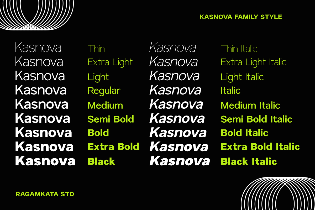 Kasnova - Sans Serif Family, a Sans Serif Font by RagamKata (Photo 4 of 10)
