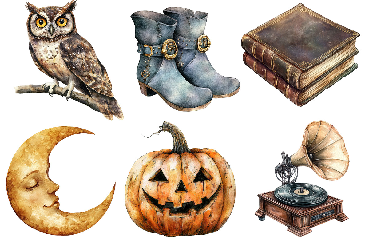Antique Halloween Clipart, an Illustration by Designworld (Photo 4 of 5)