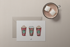 Watercolor 2021 Starbucks Clipart