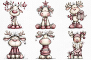 Quirky Christmas Reindeer Clipart, an Illustration by Craft Nest (Thumbnail 2 of 6)