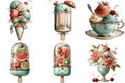 Whimsical Summer Ice Cream Clipart, an Illustration by DreamArtGraphic (Thumbnail 5 of 5)