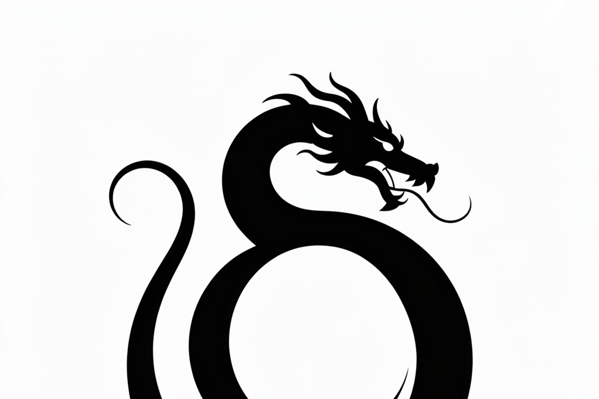 A bold dragon silhouette logo, an Illustration by Amazin_art (Photo 10 of 16)
