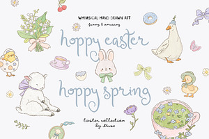 Hoppy Easter Hoppy Spring Clipart