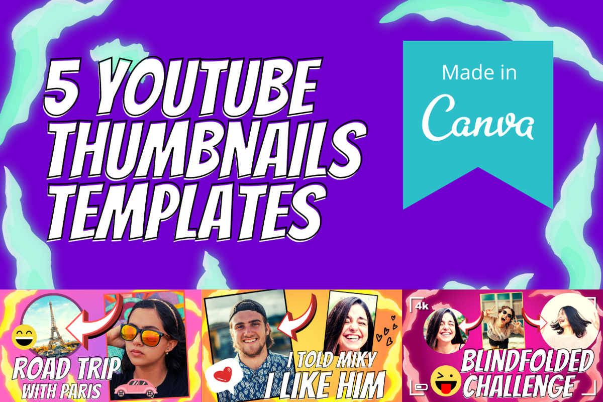 Canva YouTube Thumbnail Templates 1, a Social Media Template by BitByChip (Photo 1 of 7)