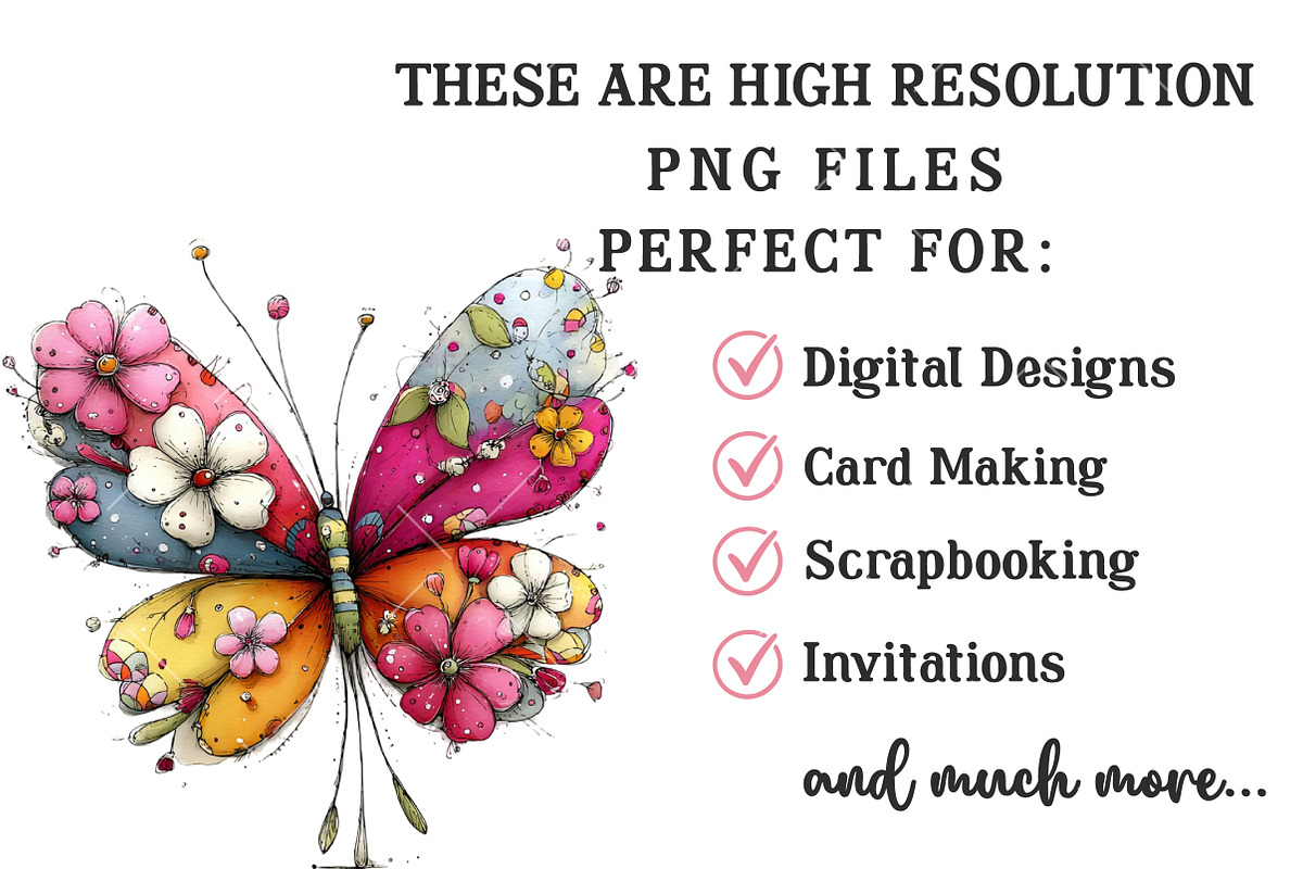 Whimsical Spring Butterfly Clipart, an Illustration by OK Design (Photo 5 of 6)