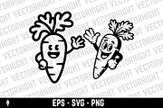 Mascot of a cheerful carrot, a Food Illustration by Vectorhight (Thumbnail 3 of 3)