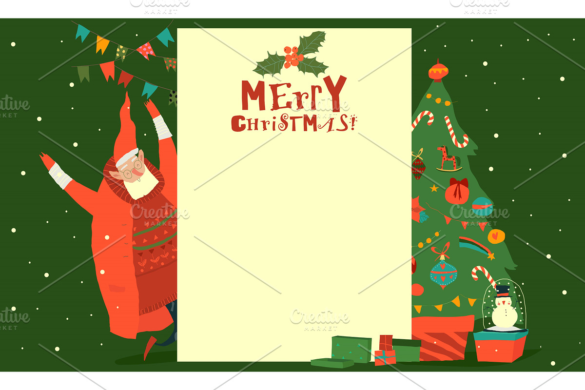Christmas Card with Santa Claus, an Object Illustration by Maria Starus