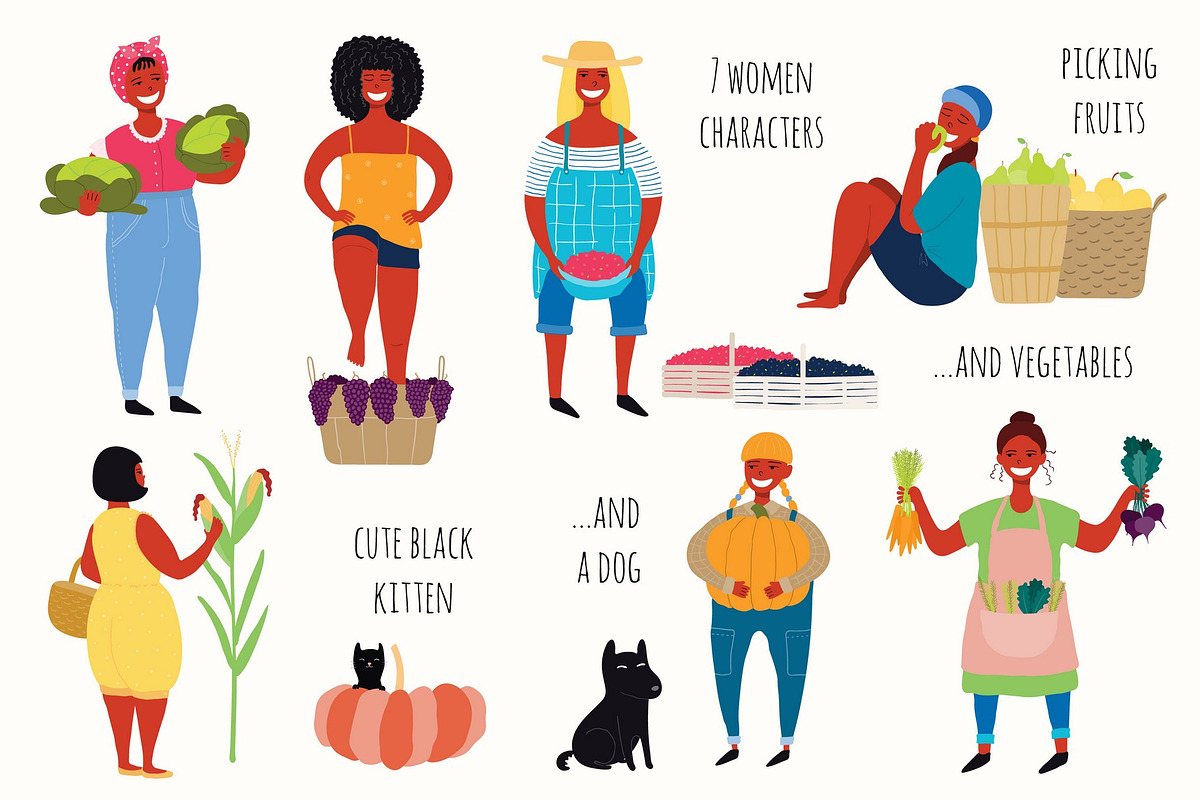 Happy Harvest Vector Illustrations, a Food Illustration by sceptical cactus (Photo 3 of 12)