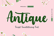 Antique, a Script Font by twinstd (Thumbnail 1 of 13)