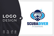 Scuba Diver Logo Template, a Branding & Logo Template by LOGOMAGINE (Thumbnail 1 of 16)