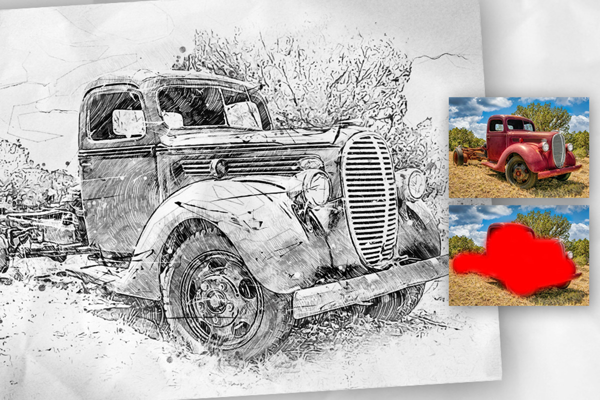 Pen Watercolor Photoshop Action, an Action Add-On by GorynArt (Photo 8 of 23)