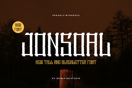 Jonsoal - Tall & Blackletter Font, a Blackletter Font by QR Design Studio