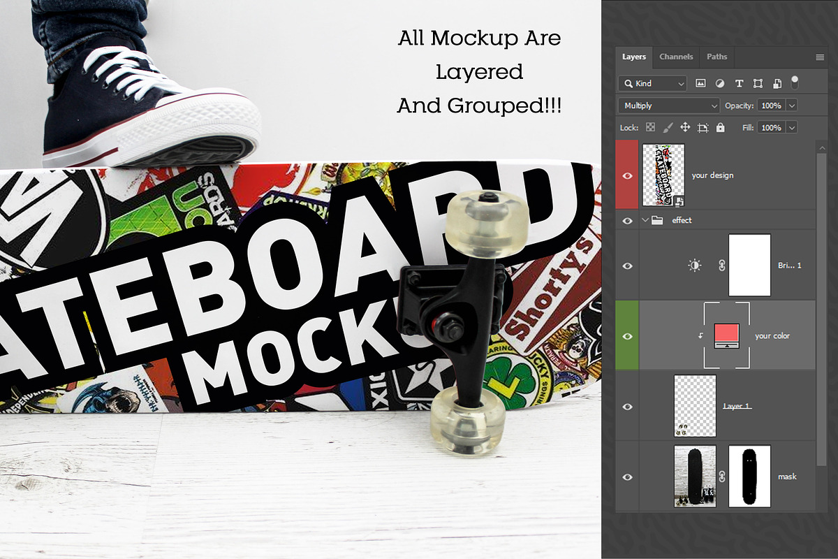 Skateboard Mockup #39, a Shirt Mockup by alexandeerco (Photo 4 of 5)