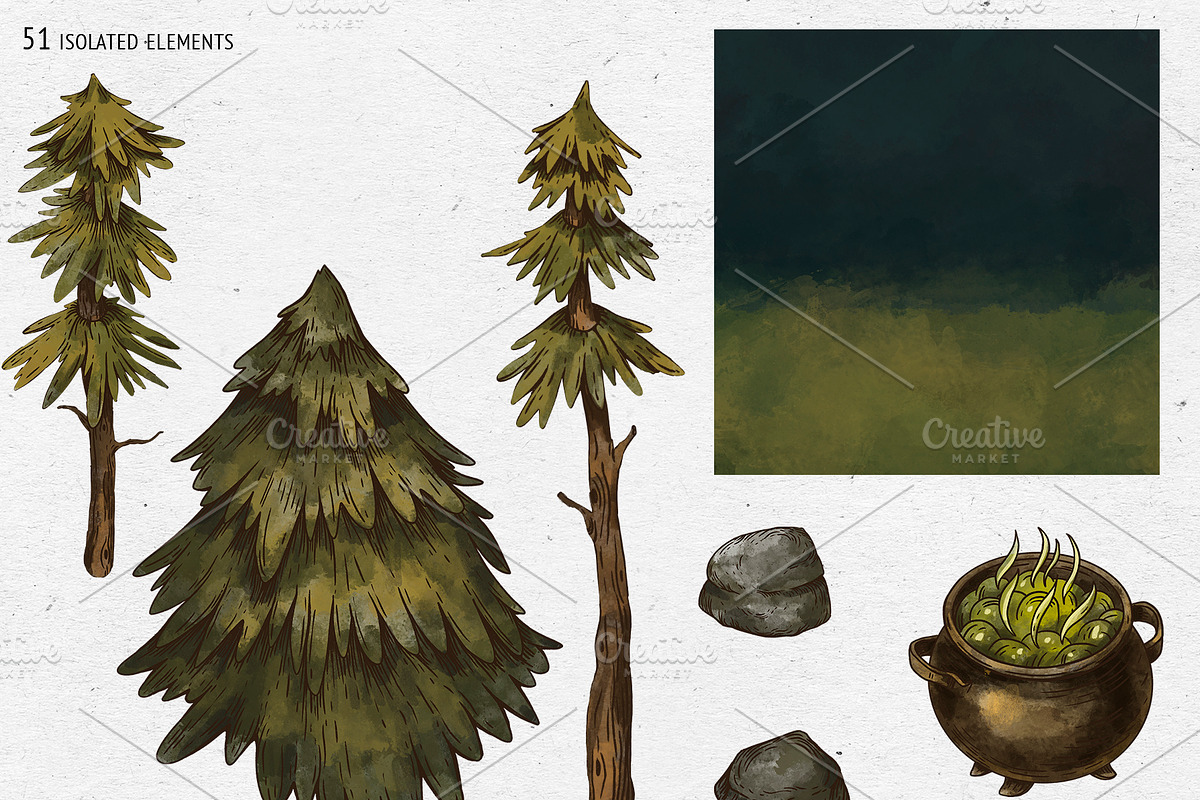 Witchcraft clipart Green witch plant, a Texture Illustration by Belusuab (Photo 4 of 15)