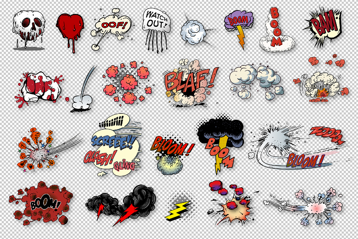 Comic Book Explosions Bundle, an Illustration by Vector Clash (Photo 7 of 10)