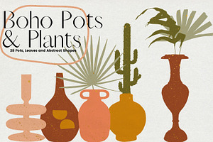 Indoor Boho Plants And Pots Clipart