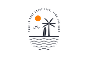 Line Art Surfing Badge & Ocean Waves, a Branding & Logo Template by PrastHF (Thumbnail 2 of 2)