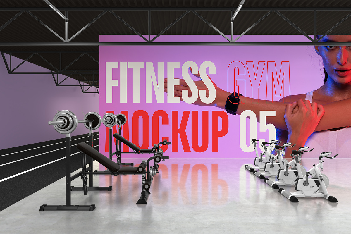 FITNESS GYM Mockup 05, an Advertising Mockup by Northern Kraft (Photo 1 of 4)