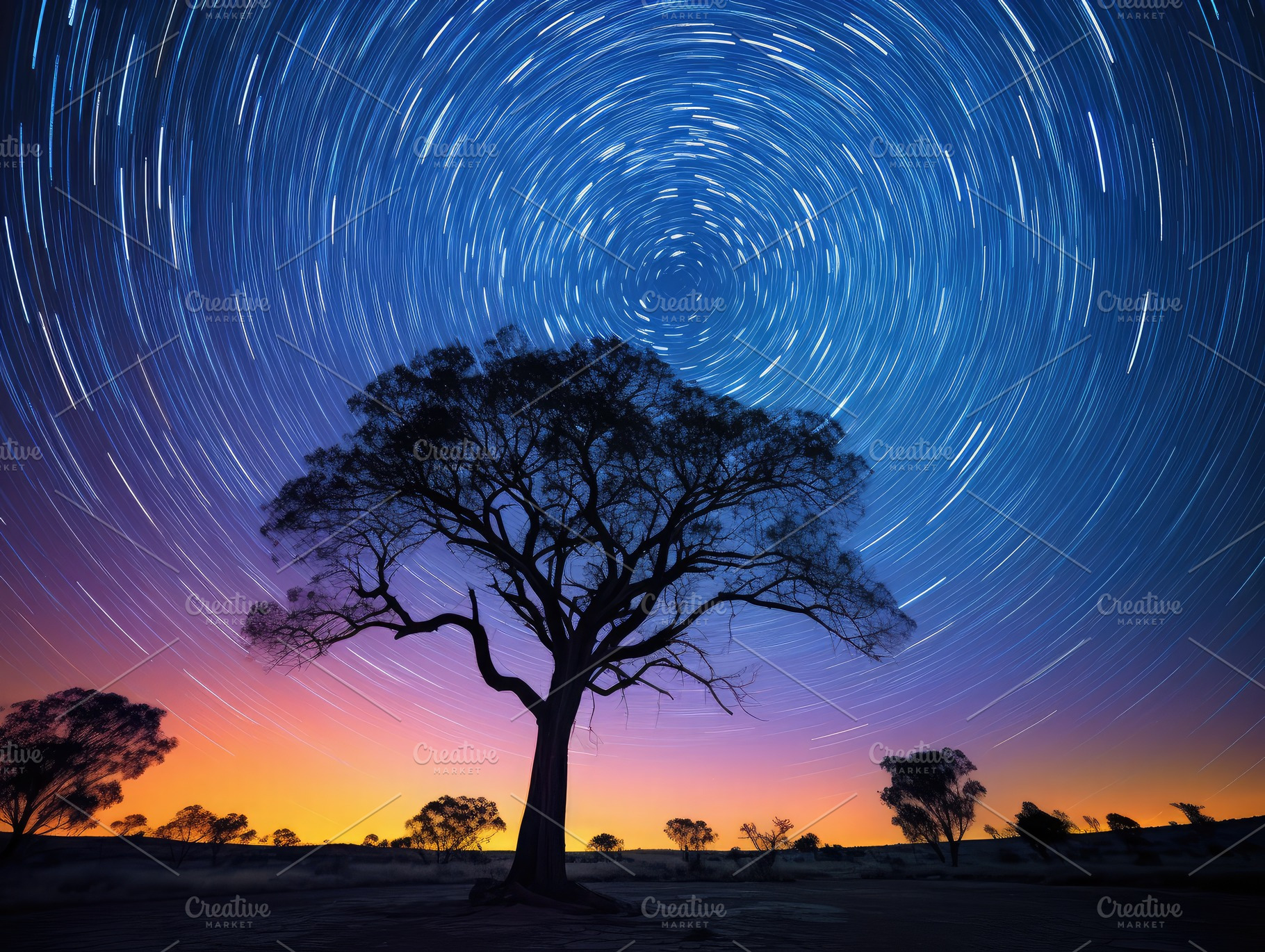 Illuminating the Cosmos Long-Exposur, a Photo by SaroStock