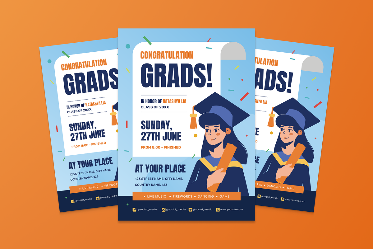 Graduation Party Invitation, a Flyer Template by MMPixelCraft (Photo 3 of 5)