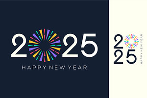 2025 Happy New Year design vector.
