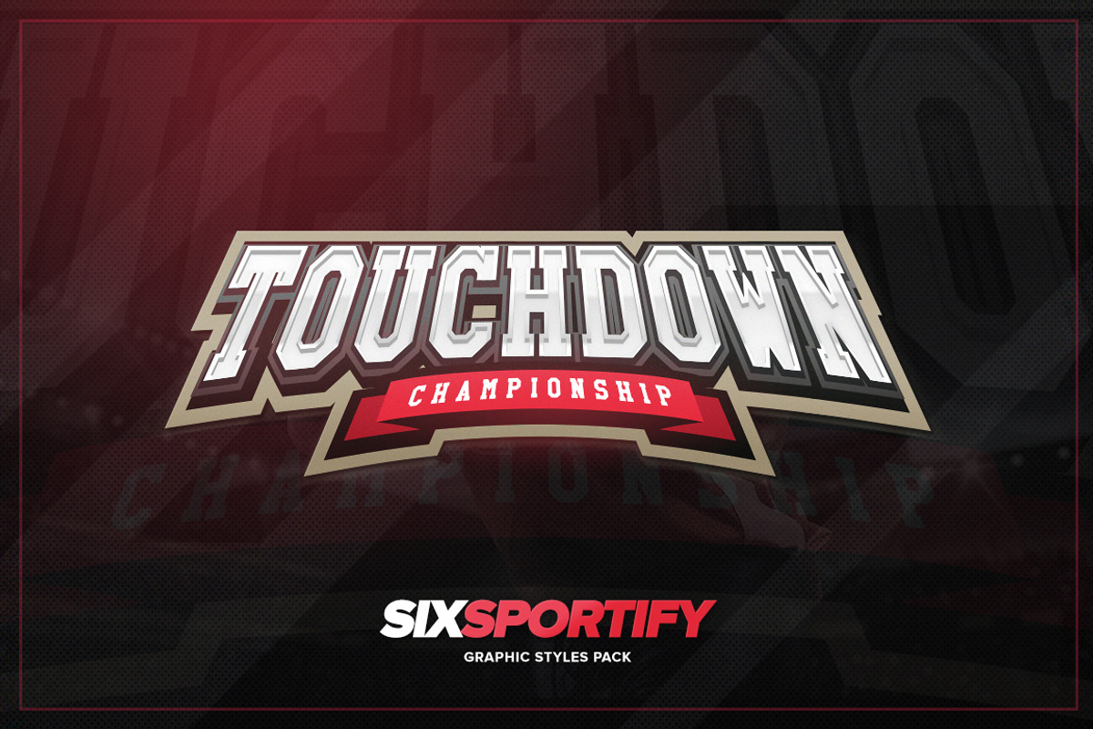 6 Sports Logo Graphic Styles, a Layer Style Add-On by zerographics.ru (Photo 2 of 6)