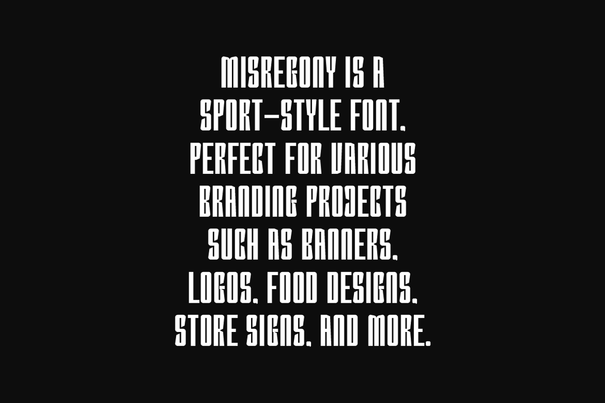 Misregon - Sports Font, a Sans Serif Font by Iqsiart Studio (Photo 5 of 7)