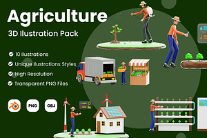 Agriculture 3D Illustration Pack