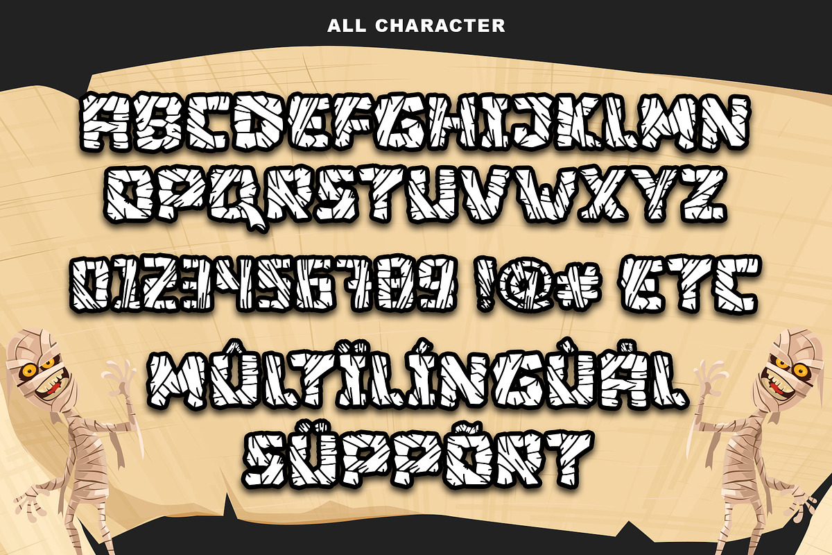 Zombie Mummy, a Font by Letterara (Photo 10 of 10)