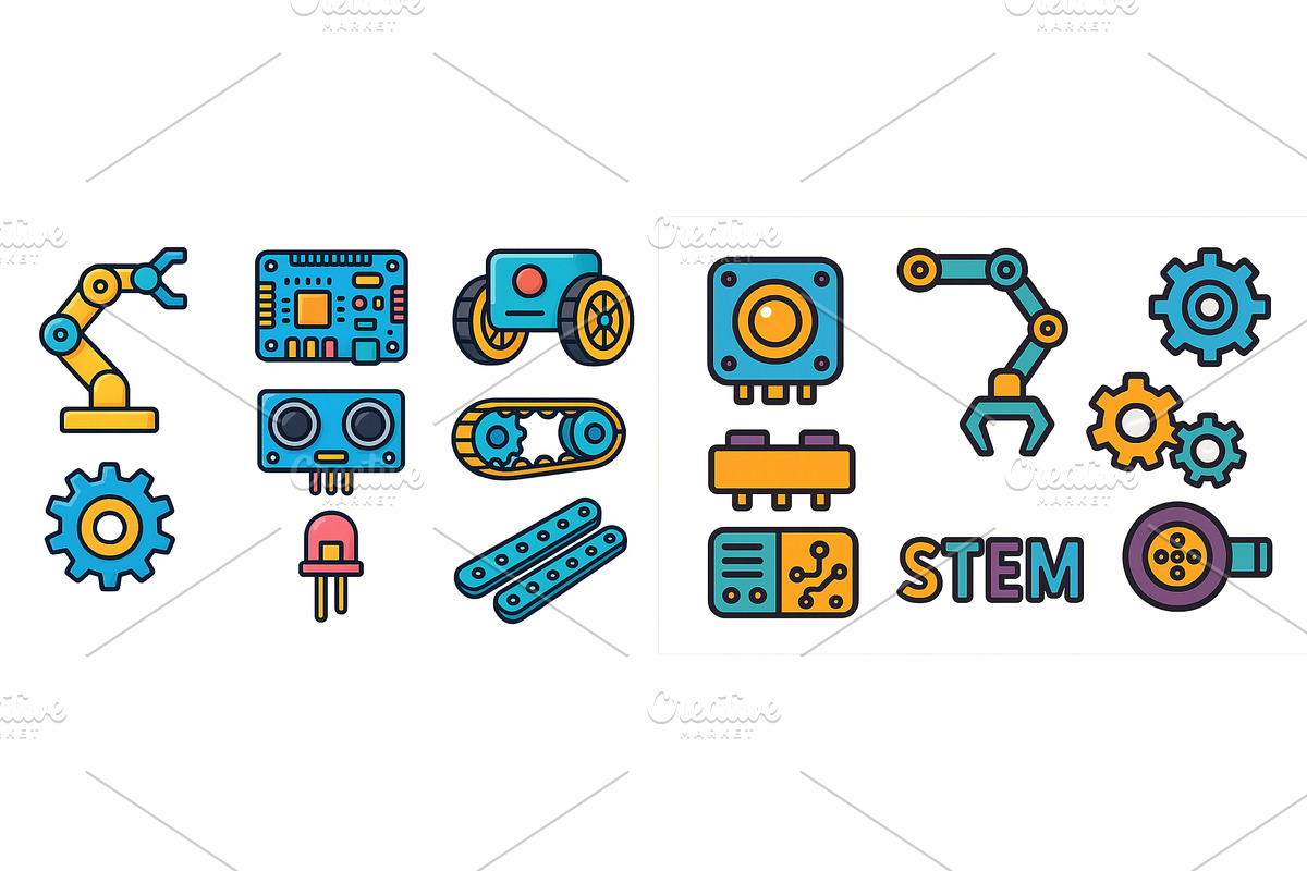 Colorful illustrations of robotics, an Education Illustration by ZinetroN