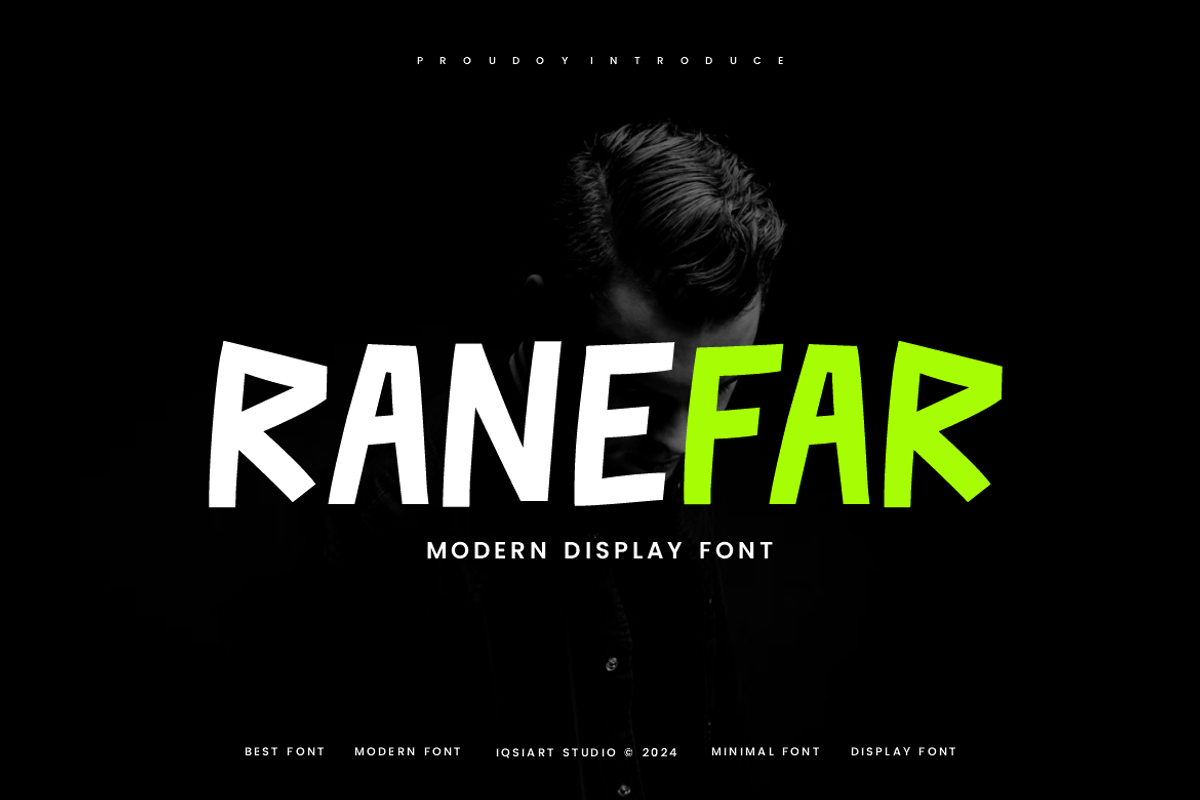 Ranefar - Modern Font, a Sans Serif Font by Iqsiart Studio (Photo 1 of 6)