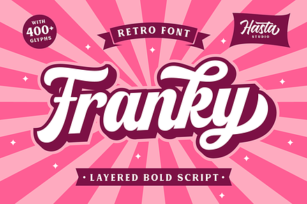 Franky - Retro Script, a Script Font by hastatypestd