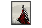 African Maasai Warrior Sunrise Art, a Person Illustration by PrintablesByFranklyn (Thumbnail 1 of 6)