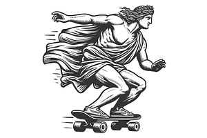 Classical Statue Skateboarding