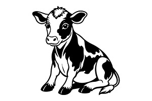 Baby cow, an Illustration by Mark1987