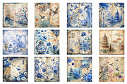 Vintage Blue Chinoiserie Digital, an Illustration by Wow Magic (Thumbnail 2 of 2)